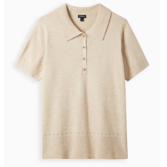 Torrid Vegan Cashmere Pullover Polo Sweater Size 1 - Picture 4 of 14